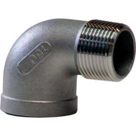 Merit Brass 1/2 In. 304 Stainless Steel 90 Degree Street Elbow - MNPT X FNPT - Class 150 - 300 PSI - Import K403-08